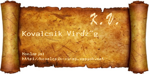 Kovalcsik Virág névjegykártya